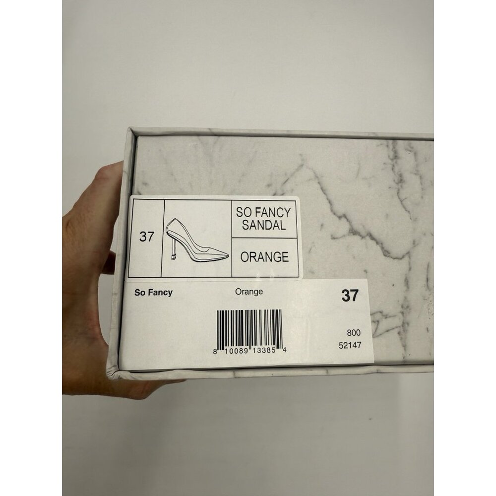 Share Jessica Rich Heels So Fancy Sandal Clear Orange EU 37 USA 6.5 7 - Picture 7 of 11